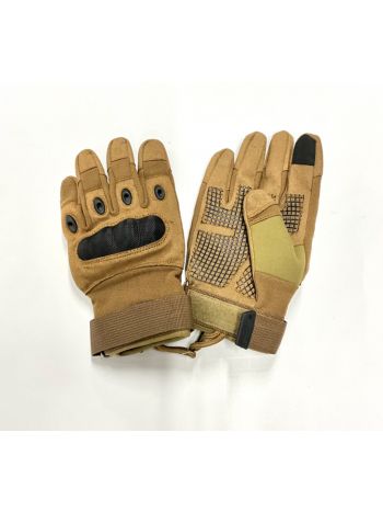 Hard Knuckle Protective Gloves - Tan 